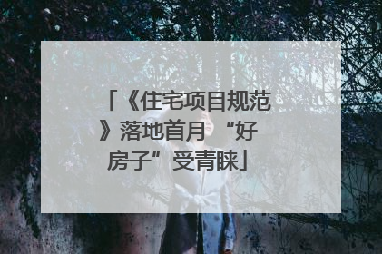 《住宅项目规范》落地首月 “好房子”受青睐