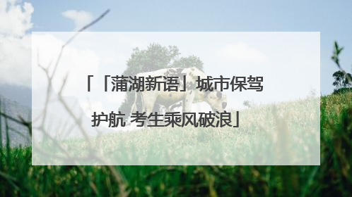 「蒲湖新语」城市保驾护航 考生乘风破浪