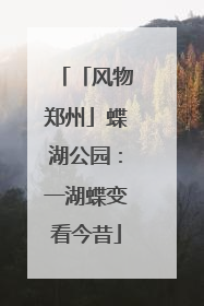 「风物郑州」蝶湖公园：一湖蝶变看今昔