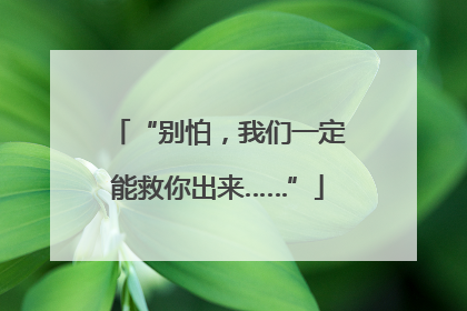 “别怕，我们一定能救你出来……”