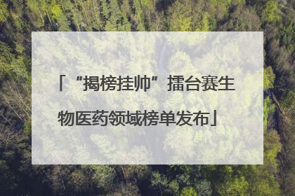 “揭榜挂帅”擂台赛生物医药领域榜单发布