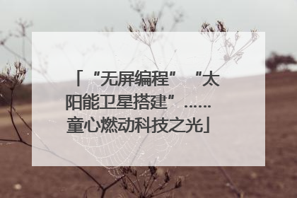 “无屏编程”“太阳能卫星搭建”……童心燃动科技之光