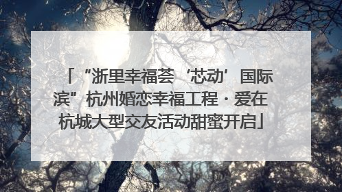 “浙里幸福荟‘芯动’国际滨”杭州婚恋幸福工程・爱在杭城大型交友活动甜蜜开启