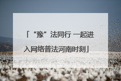 “豫”法同行 一起进入网络普法河南时刻