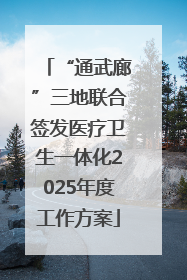 “通武廊”三地联合签发医疗卫生一体化2025年度工作方案