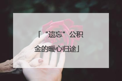 “遗忘”公积金的暖心归途