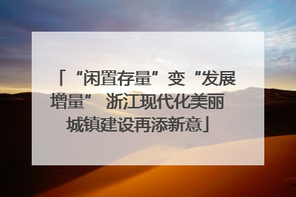“闲置存量”变“发展增量” 浙江现代化美丽城镇建设再添新意