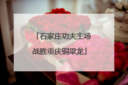 石家庄功夫主场战胜重庆铜梁龙