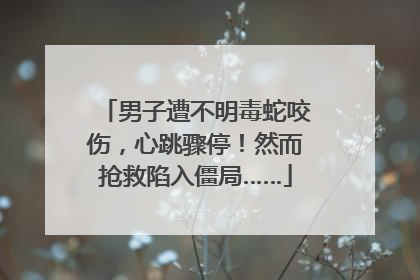 男子遭不明毒蛇咬伤，心跳骤停！然而抢救陷入僵局……