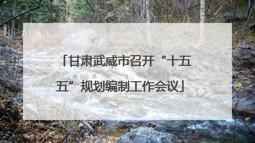 甘肃武威市召开“十五五”规划编制工作会议