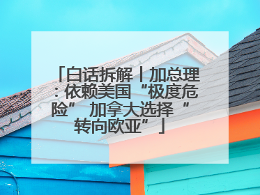 白话拆解丨加总理：依赖美国“极度危险” 加拿大选择“转向欧亚”