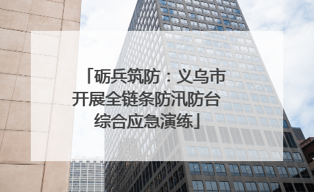 砺兵筑防：义乌市开展全链条防汛防台综合应急演练