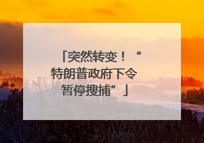 突然转变！“特朗普政府下令暂停搜捕”