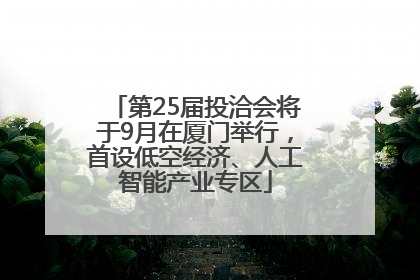 第25届投洽会将于9月在厦门举行，首设低空经济、人工智能产业专区