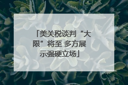 美关税谈判“大限”将至 多方展示强硬立场