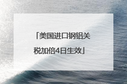 美国进口钢铝关税加倍4日生效