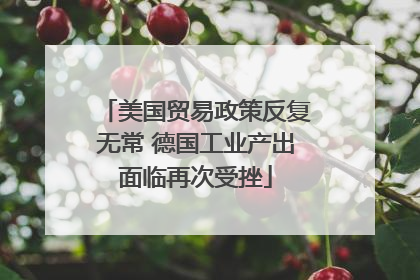 美国贸易政策反复无常 德国工业产出面临再次受挫