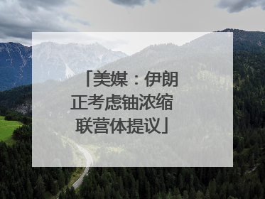 美媒：伊朗正考虑铀浓缩联营体提议