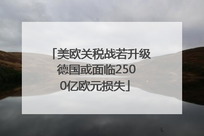 美欧关税战若升级 德国或面临2500亿欧元损失