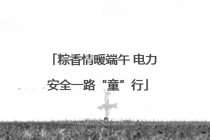 粽香情暖端午 电力安全一路“童”行