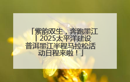 紫韵双生，奔跑墨江丨2025太平洋建设普洱墨江半程马拉松活动日程来啦！