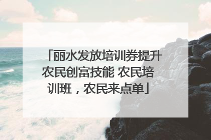 丽水发放培训券提升农民创富技能 农民培训班，农民来点单