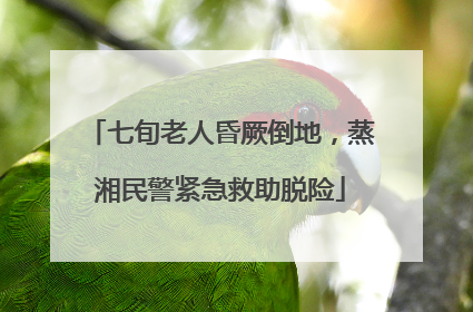 七旬老人昏厥倒地，蒸湘民警紧急救助脱险