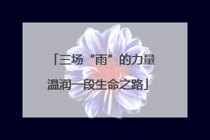 三场“雨”的力量温润一段生命之路