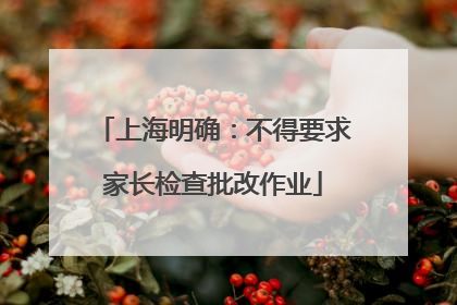 上海明确：不得要求家长检查批改作业