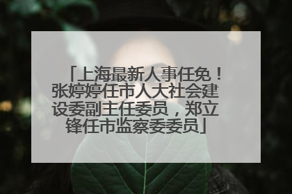 上海最新人事任免！张婷婷任市人大社会建设委副主任委员，郑立锋任市监察委委员