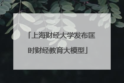 上海财经大学发布匡时财经教育大模型