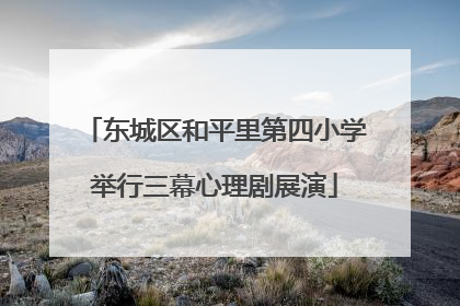 东城区和平里第四小学举行三幕心理剧展演