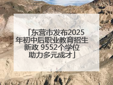 东营市发布2025年初中后职业教育招生新政 9552个学位助力多元成才