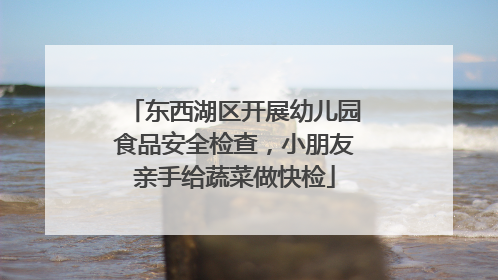 东西湖区开展幼儿园食品安全检查，小朋友亲手给蔬菜做快检