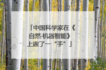 中国科学家在《自然·机器智能》上露了一“手”