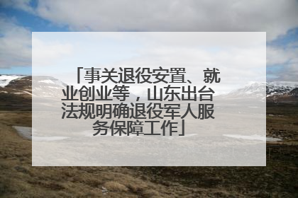 事关退役安置、就业创业等，山东出台法规明确退役军人服务保障工作