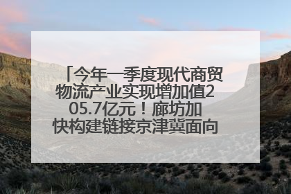 今年一季度现代商贸物流产业实现增加值205.7亿元！廊坊加快构建链接京津冀面向全世界的物流通道