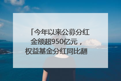 今年以来公募分红金额超950亿元，权益基金分红同比翻倍｜招财猫