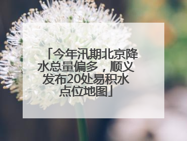 今年汛期北京降水总量偏多，顺义发布20处易积水点位地图