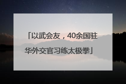 以武会友，40余国驻华外交官习练太极拳