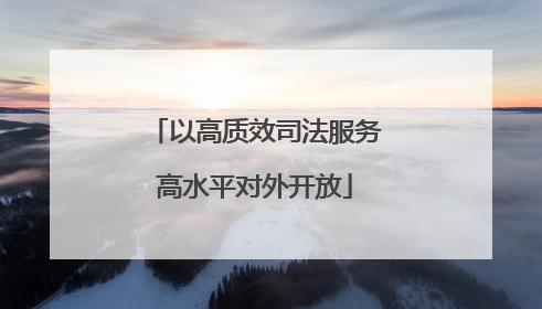 以高质效司法服务高水平对外开放