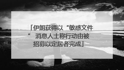 伊朗获得以“敏感文件” 消息人士称行动由被招募以定居者完成