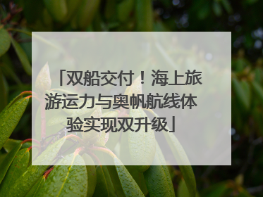 双船交付！海上旅游运力与奥帆航线体验实现双升级