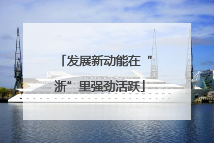 发展新动能在“浙”里强劲活跃
