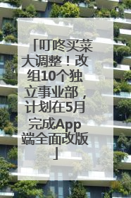 叮咚买菜大调整！改组10个独立事业部，计划在5月完成App端全面改版