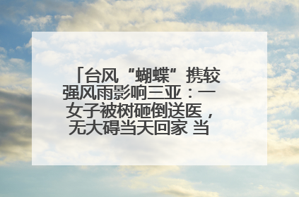 台风“蝴蝶”携较强风雨影响三亚：一女子被树砸倒送医，无大碍当天回家 当地已紧急清障