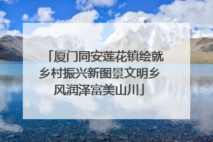 厦门同安莲花镇绘就乡村振兴新图景文明乡风润泽富美山川