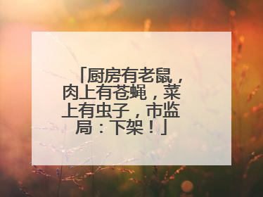 厨房有老鼠，肉上有苍蝇，菜上有虫子，市监局：下架！