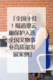 全国十佳！蜀道翠云廊保护入选全国文物事业高质量发展案例