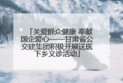 关爱群众健康 奉献国企爱心——甘肃省公交建集团积极开展送医下乡义诊活动